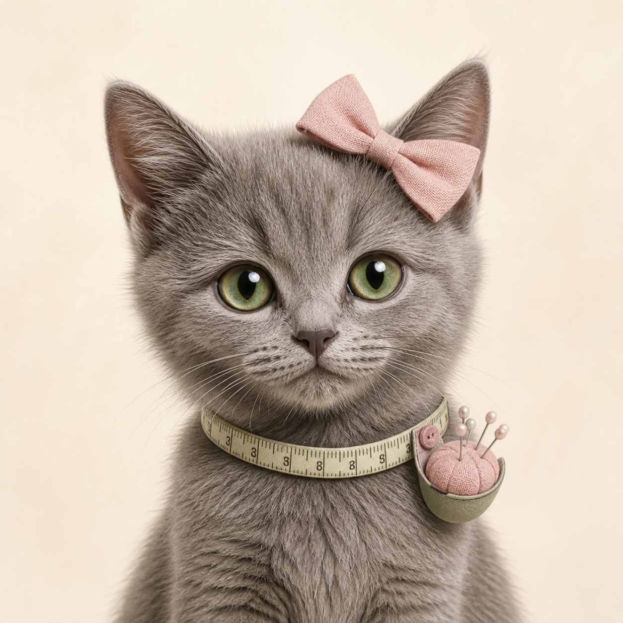 Juanita, gatita gris de la marca